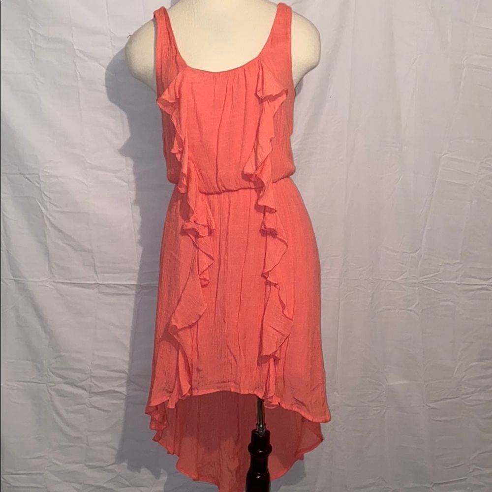 Size Medium High Low Peach Colored dress